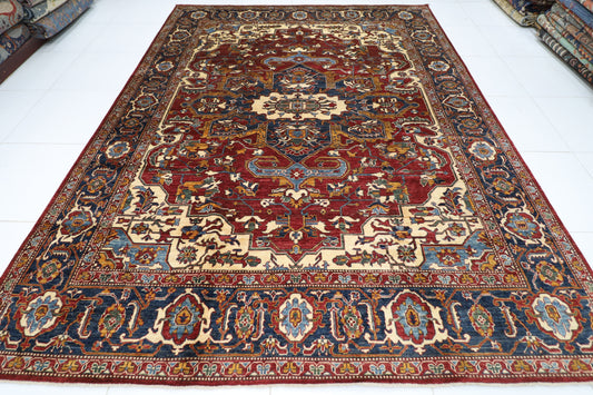 272 x 360 cm | Heriz Afghan Tribal Hand Knotted Carpet