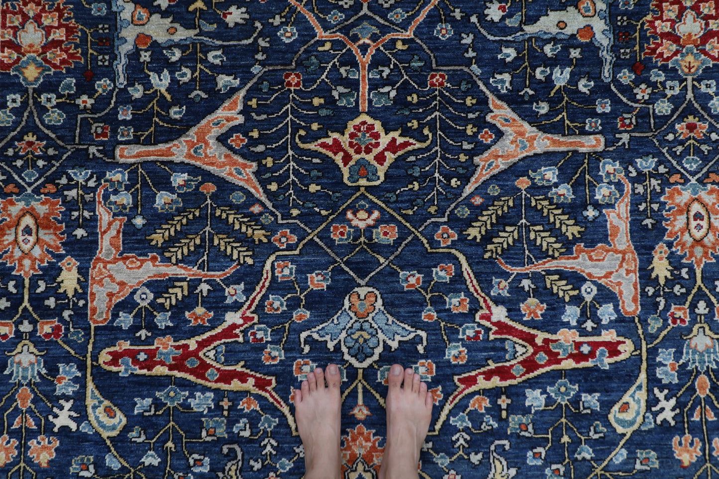 244 x 298 cm | Bidjar Navy Afghan Tribal Hand Knotted Wool Carpet