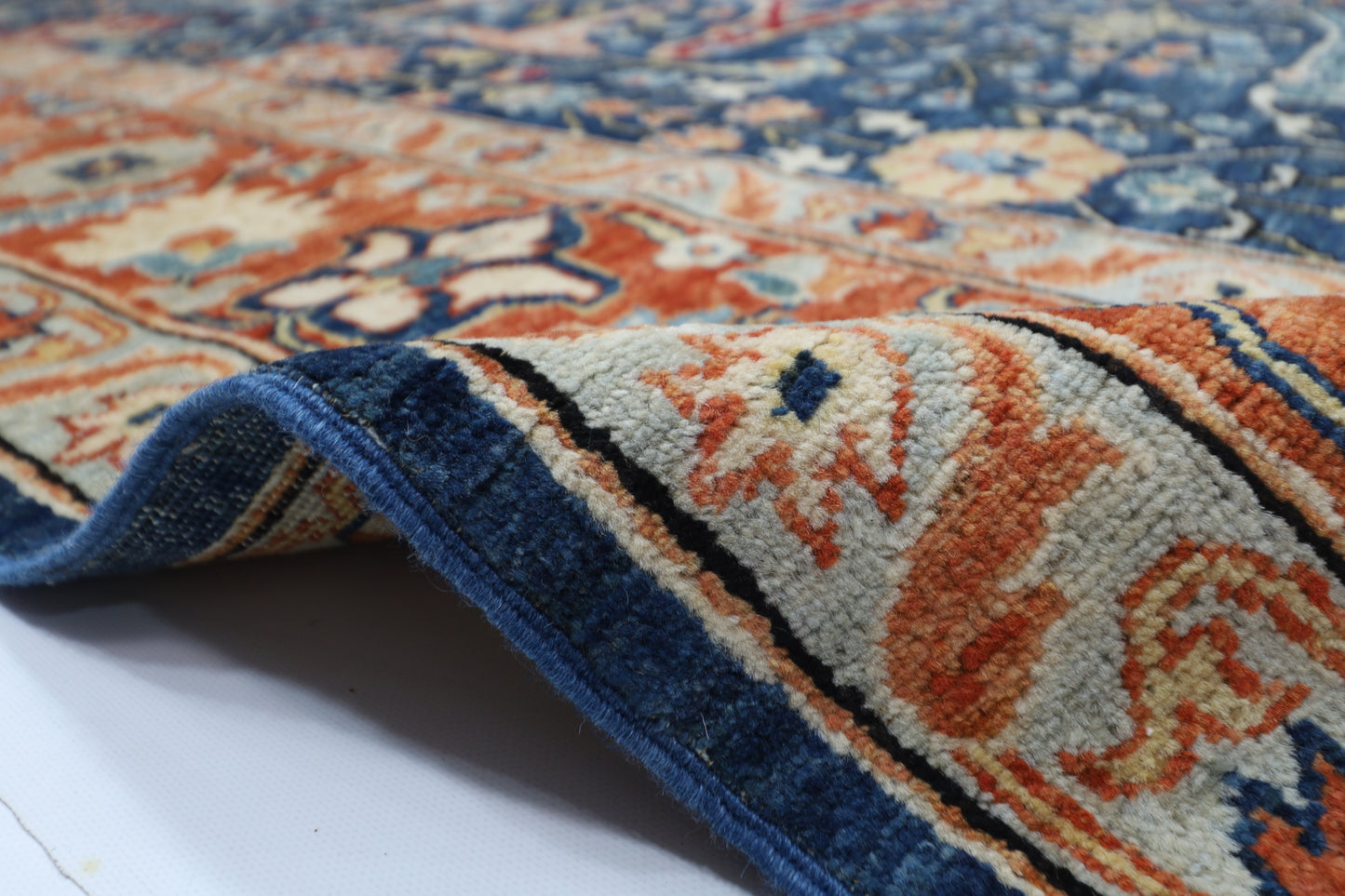 244 x 298 cm | Bidjar Navy Afghan Tribal Hand Knotted Wool Carpet