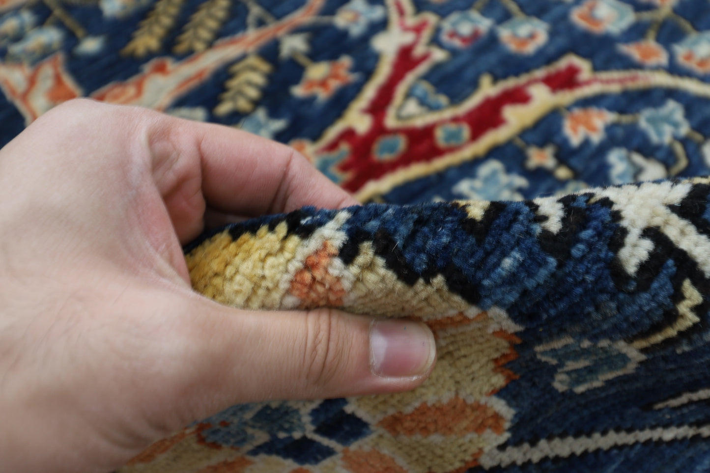 244 x 298 cm | Bidjar Navy Afghan Tribal Hand Knotted Wool Carpet