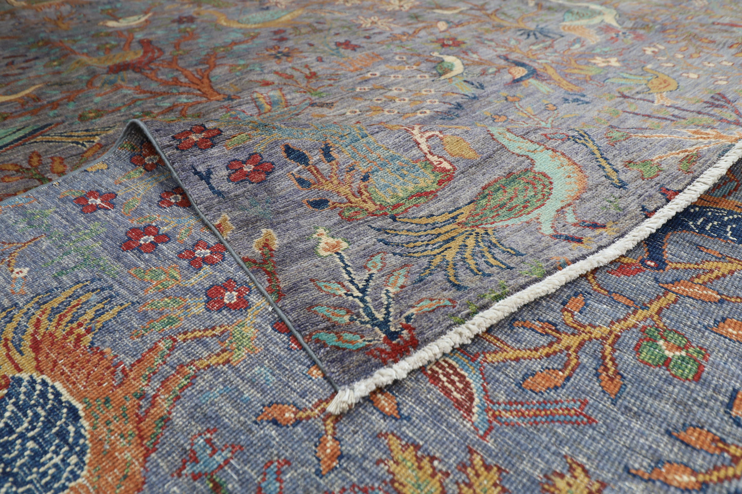 278 x 359 cm | Birds Afghan Tribal Hand Knotted Carpet