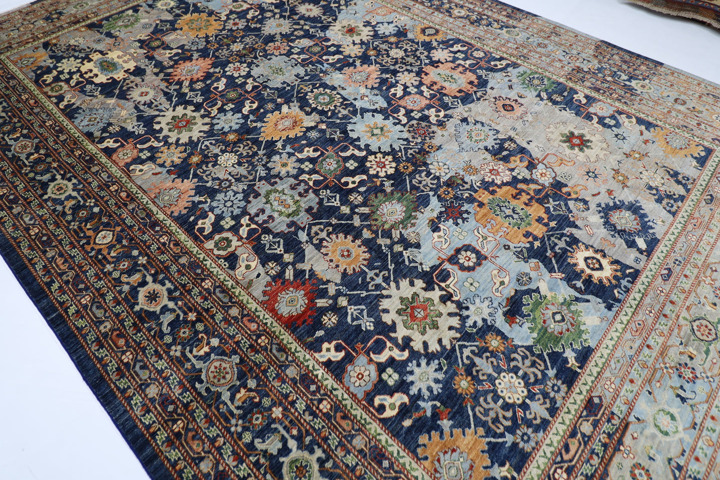 299 x 420 cm | Abstract Bidjar Afghan Tribal Hand Knotted Wool Carpet