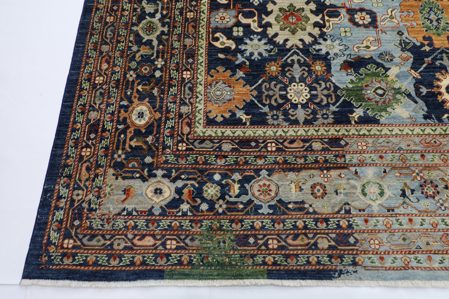 299 x 420 cm | Abstract Bidjar Afghan Tribal Hand Knotted Wool Carpet