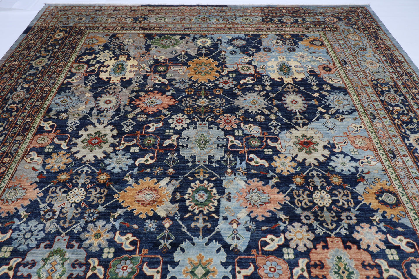 299 x 420 cm | Abstract Bidjar Afghan Tribal Hand Knotted Wool Carpet