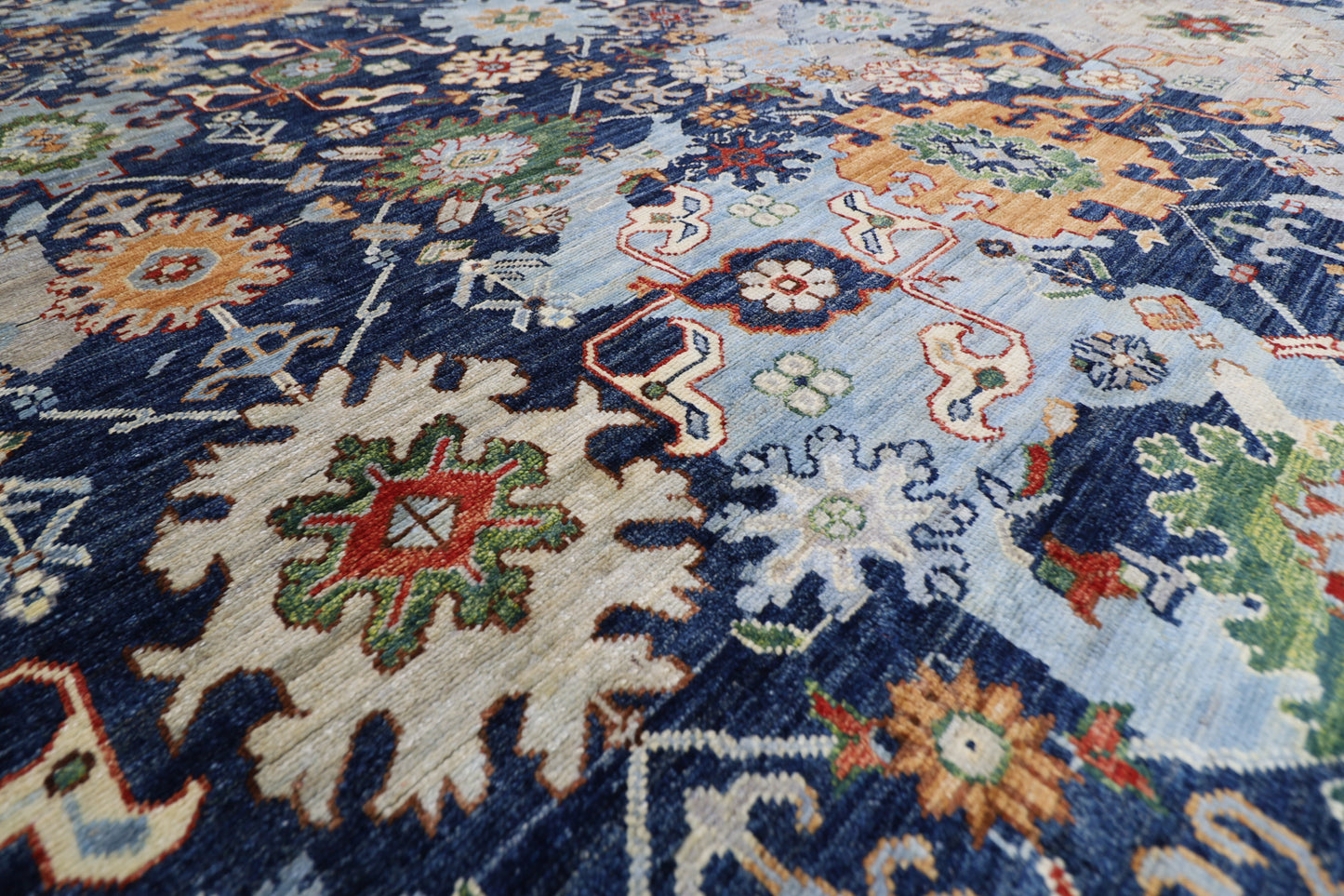 299 x 420 cm | Abstract Bidjar Afghan Tribal Hand Knotted Wool Carpet