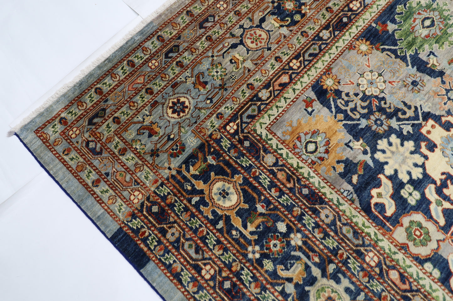 299 x 420 cm | Abstract Bidjar Afghan Tribal Hand Knotted Wool Carpet