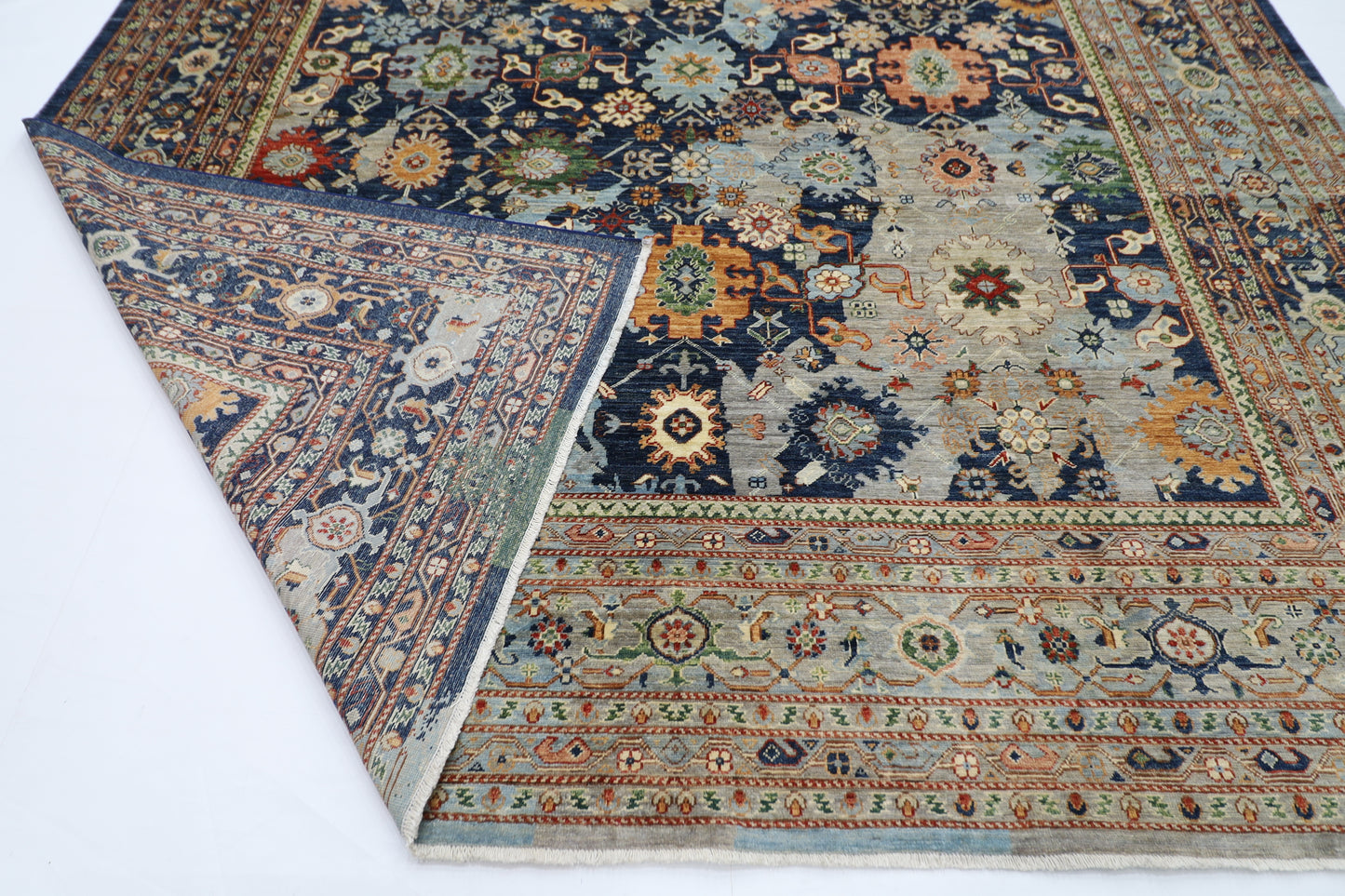 299 x 420 cm | Abstract Bidjar Afghan Tribal Hand Knotted Wool Carpet