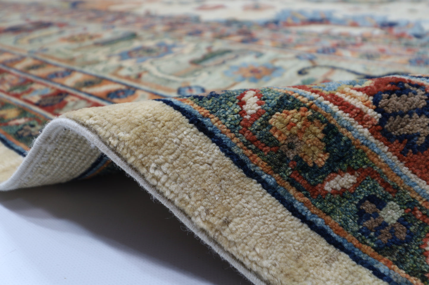 308 x 413 cm | Beige Afghan Tribal Hand Knotted Wool Carpet