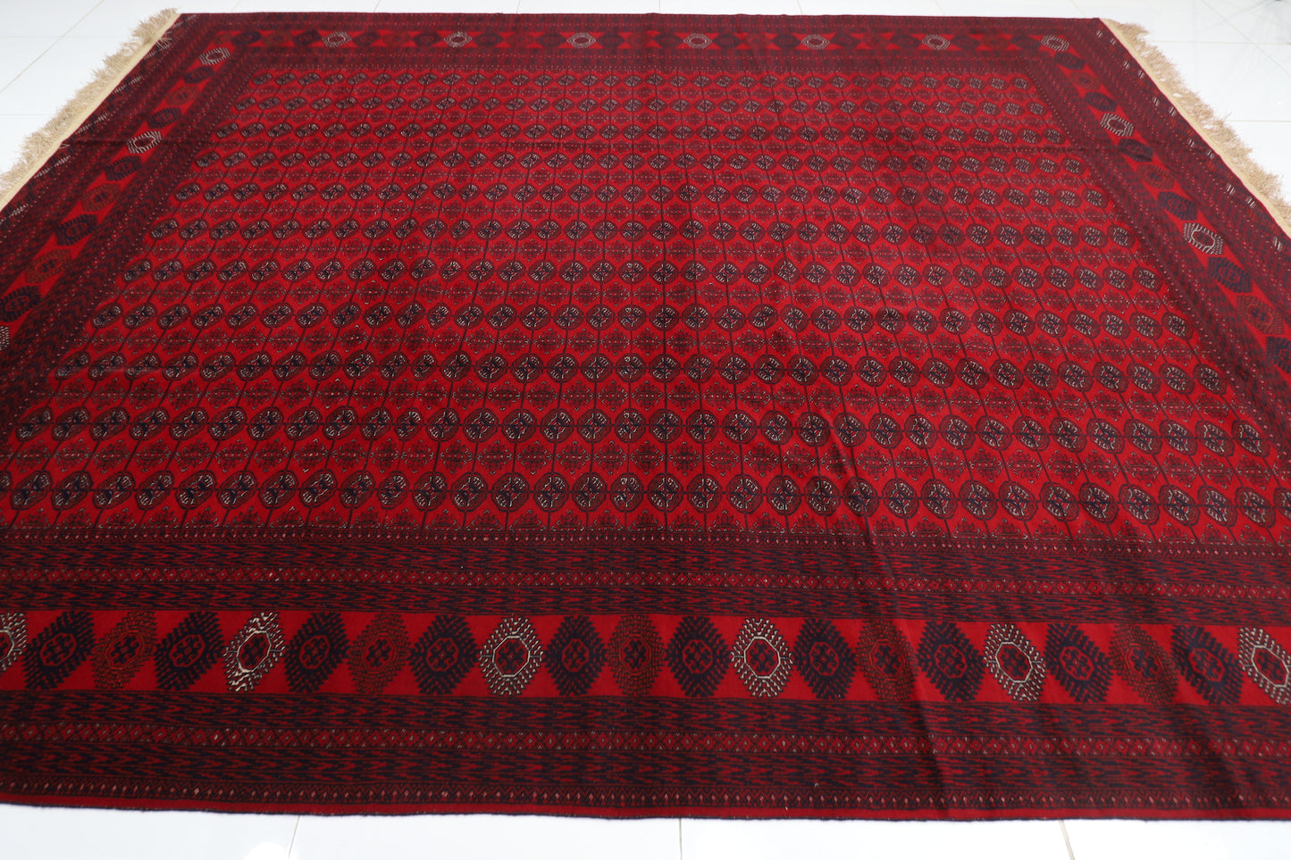 298 x 386 cm | Fine Bokhara Tribal Hand Knotted Carpet
