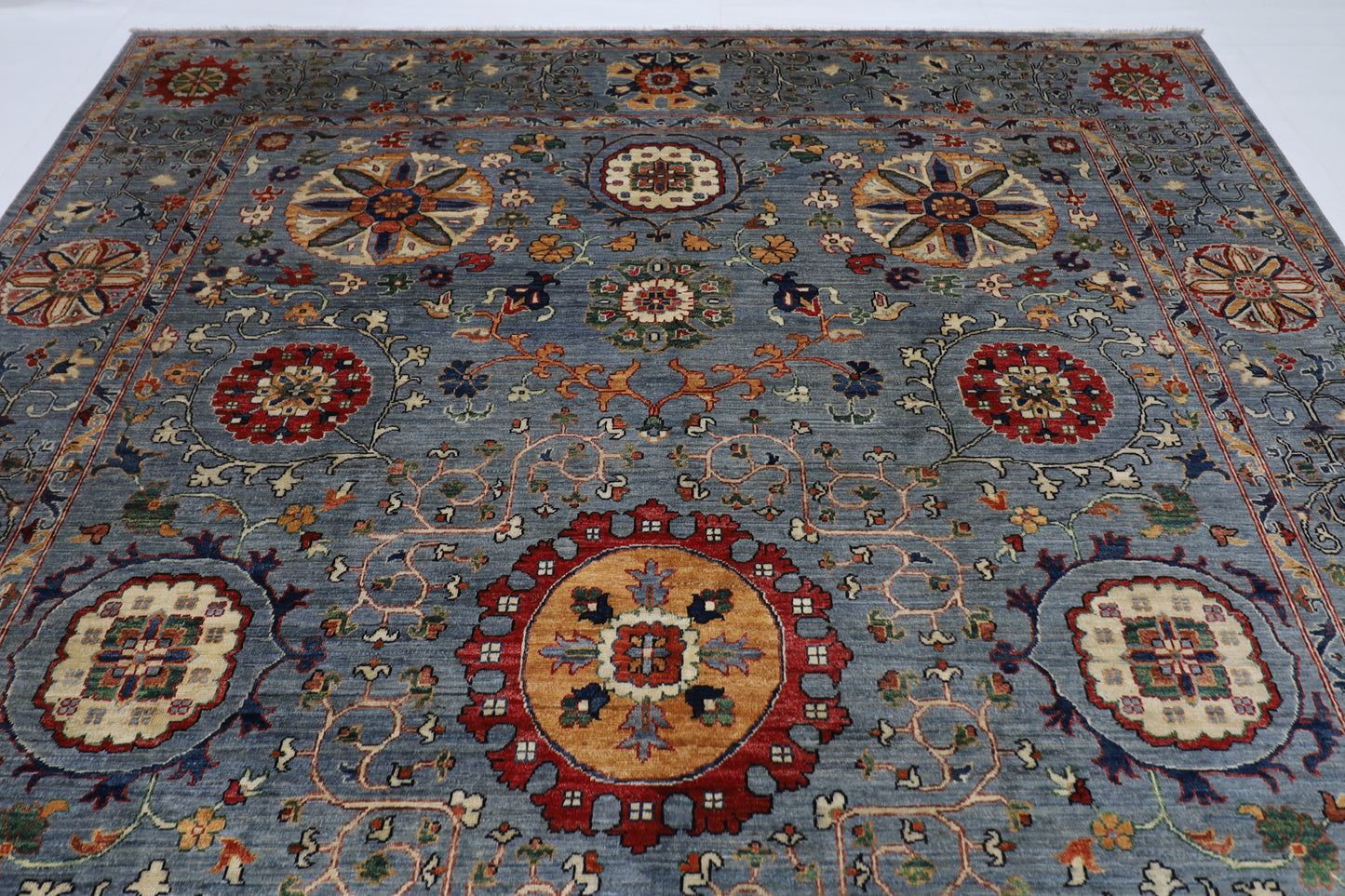 273 x 363 cm | Suzani Afghan Tribal Hand Knotted Wool Carpet