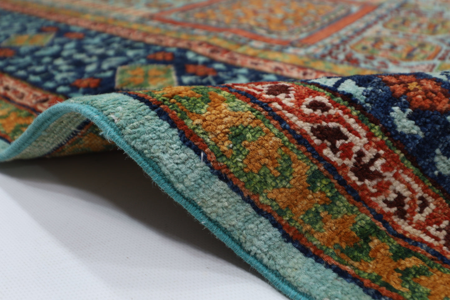 250 x 300 cm | Mamluk Turquoise Afghan Tribal Hand Knotted Wool Carpet