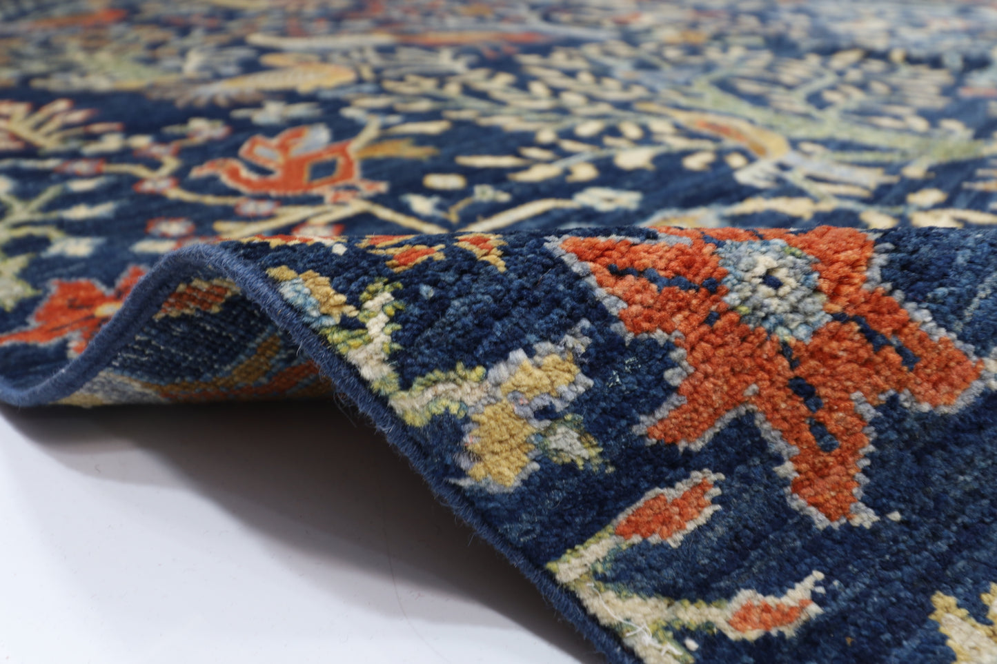 300 x 420 cm | Birds Navy Blue Afghan Tribal Hand Knotted Carpet