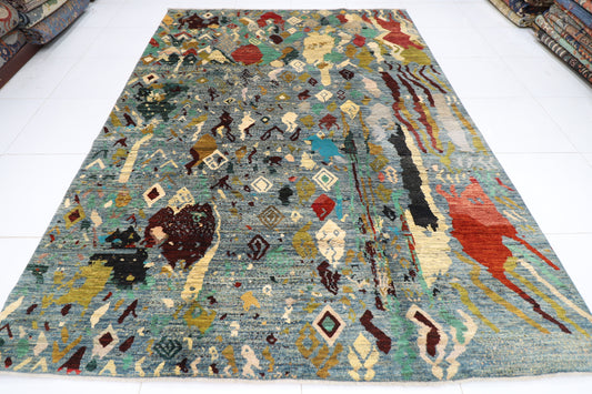 252 x 346 cm | Abstract Afghan Hand Knotted Carpet
