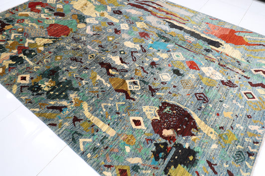 252 x 346 cm | Abstract Afghan Hand Knotted Carpet