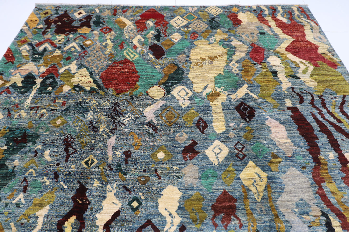 252 x 346 cm | Abstract Afghan Hand Knotted Carpet