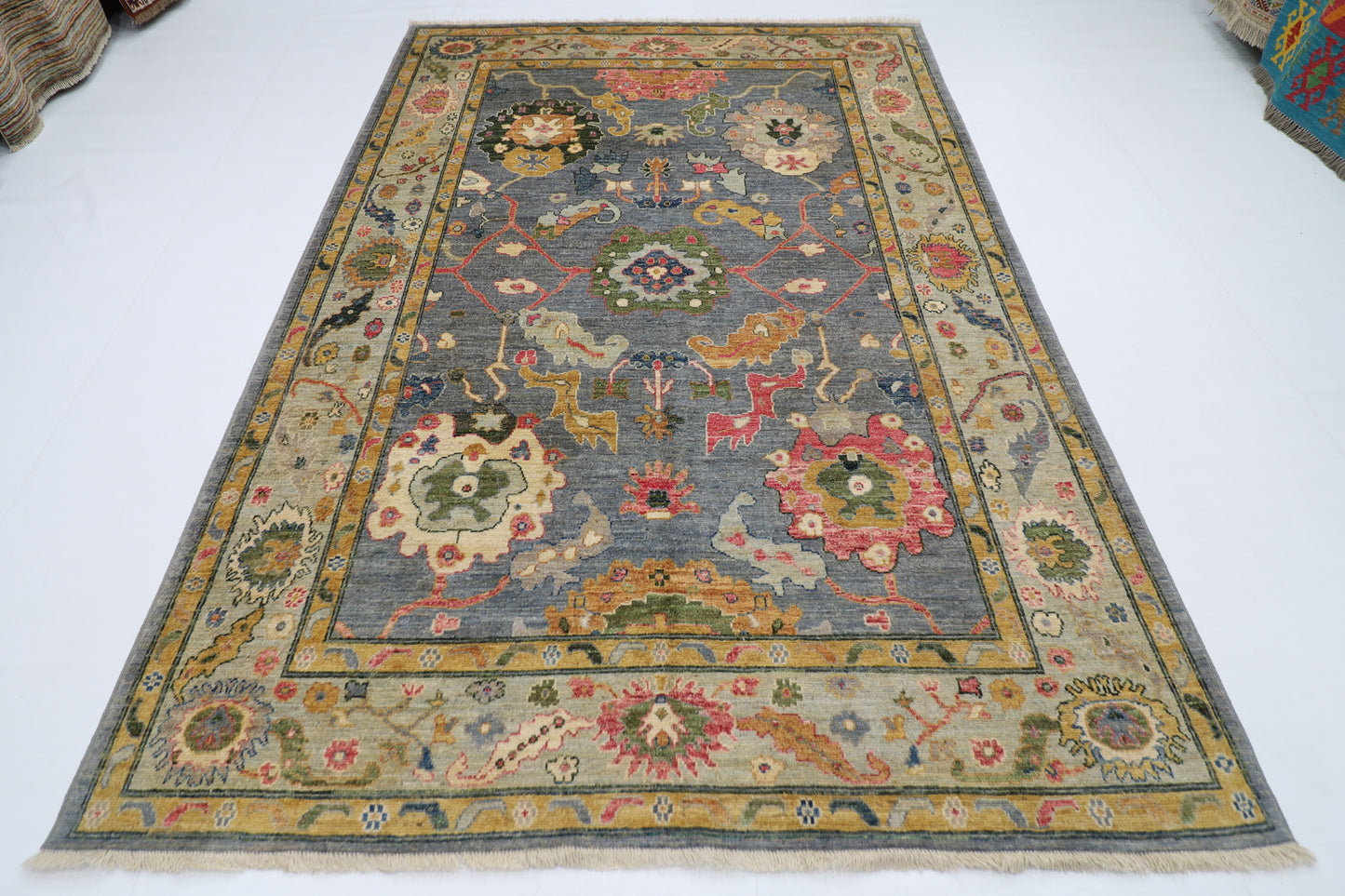 203 x 297 cm | Oushak Afghan Tribal Hand Knotted Wool Carpet