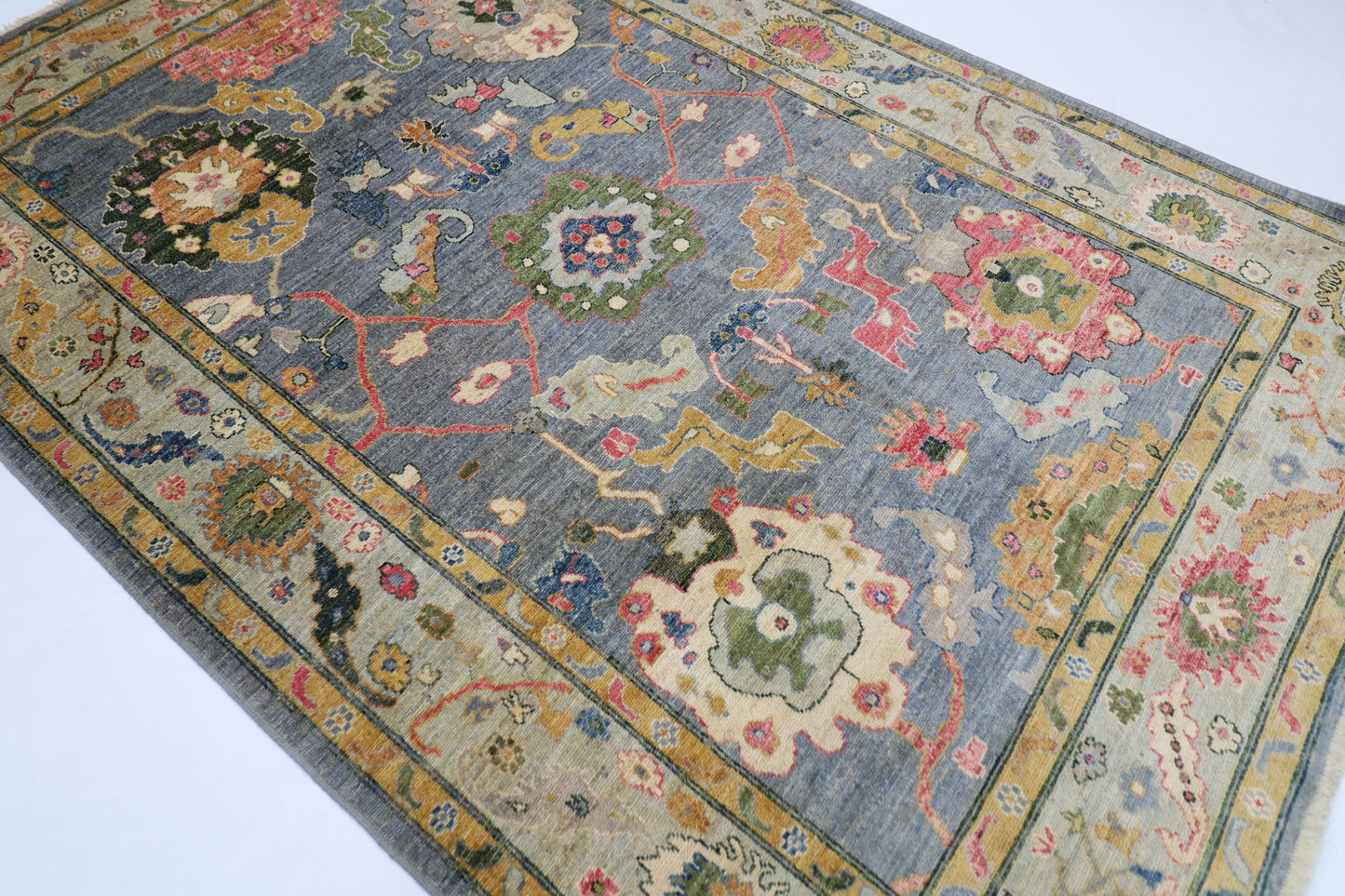 203 x 297 cm | Oushak Afghan Tribal Hand Knotted Wool Carpet