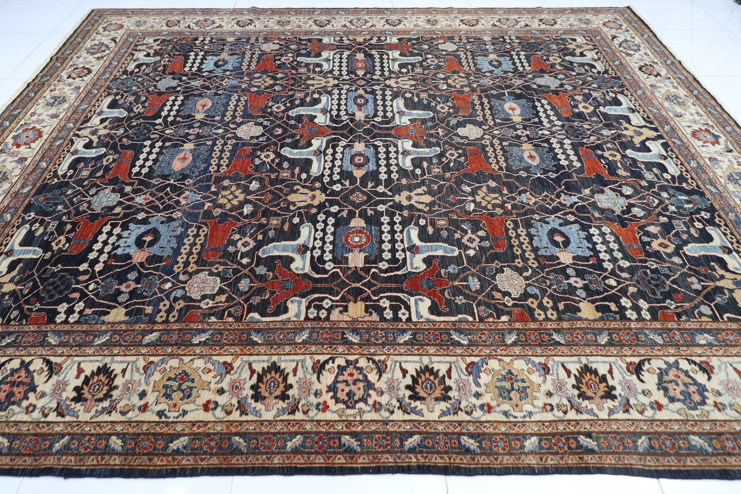 306 x 403 cm | Bidjar Afghan Tribal Hand Knotted Carpet
