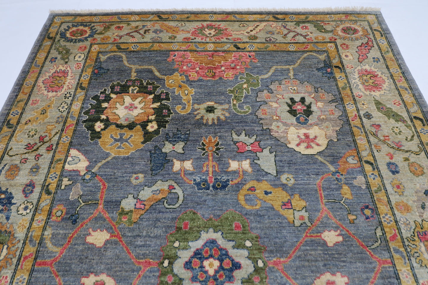 203 x 297 cm | Oushak Afghan Tribal Hand Knotted Wool Carpet