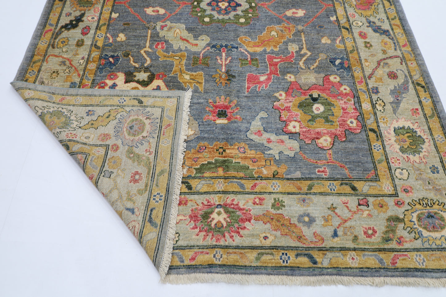 203 x 297 cm | Oushak Afghan Tribal Hand Knotted Wool Carpet