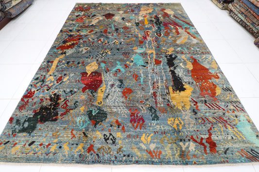 252 x 344 cm | Abstract Afghan Hand Knotted Carpet