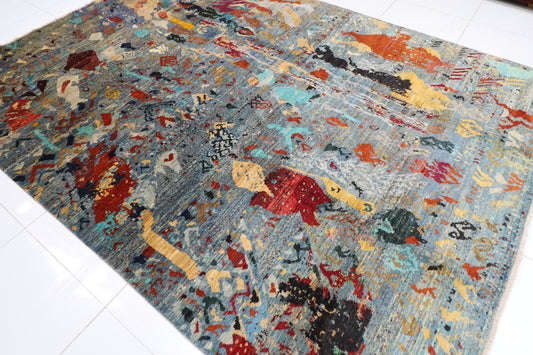252 x 344 cm | Abstract Afghan Hand Knotted Carpet