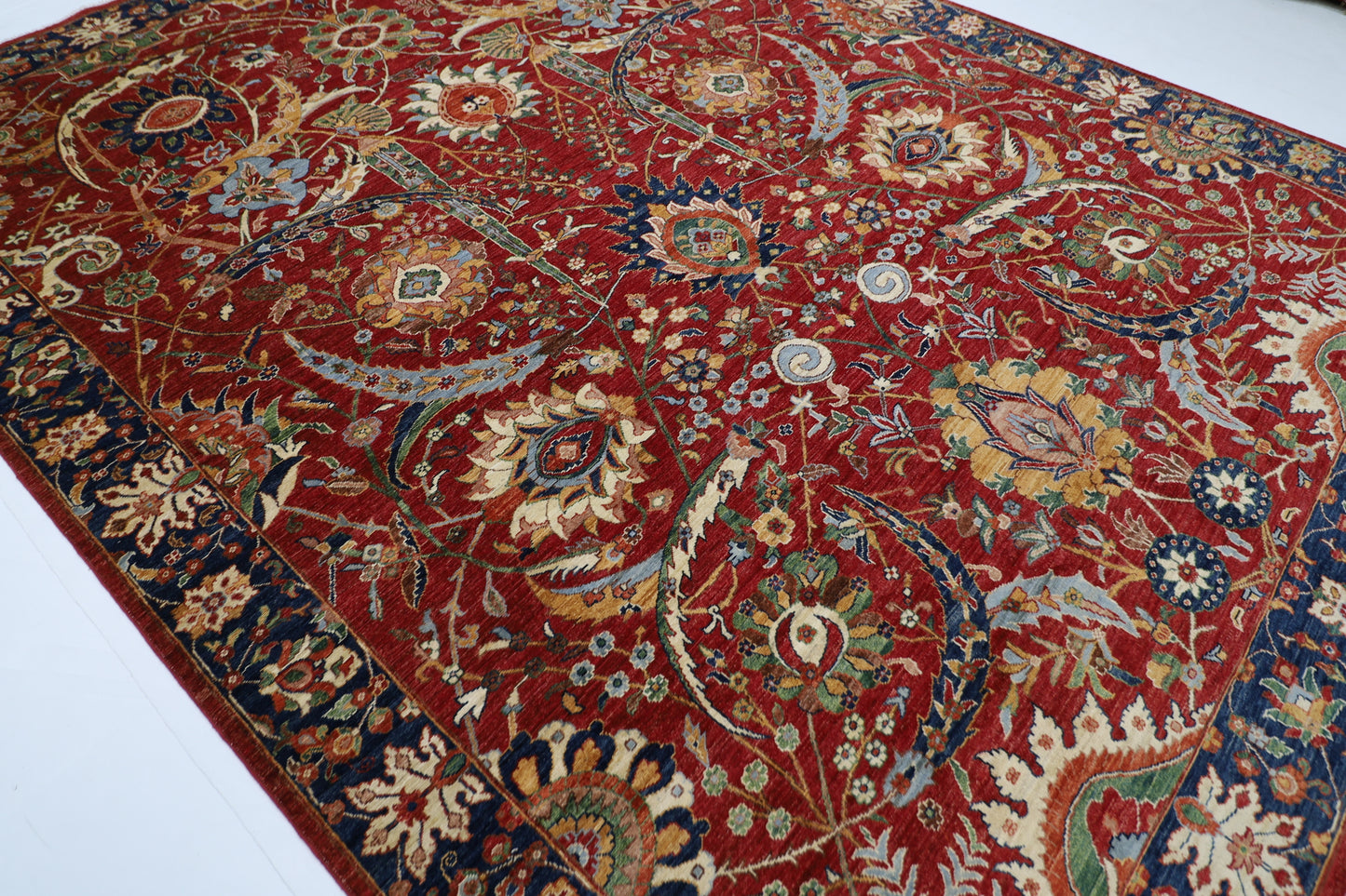 274 x 362 cm | Sickle Leaf Afghan Tribal Hand Knotted Wool Carpet