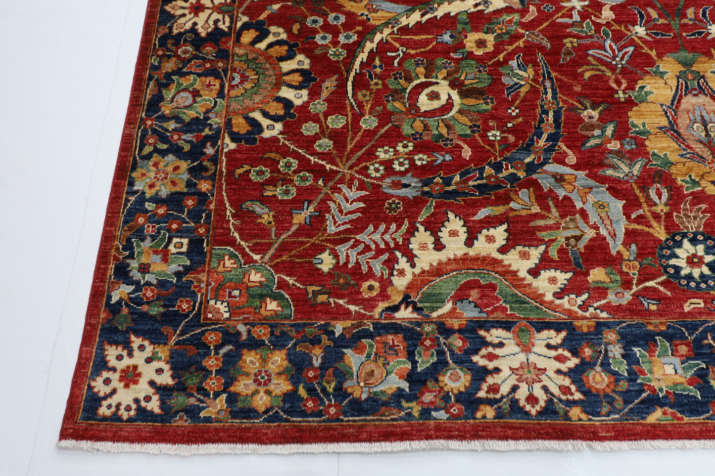 274 x 362 cm | Sickle Leaf Afghan Tribal Hand Knotted Wool Carpet