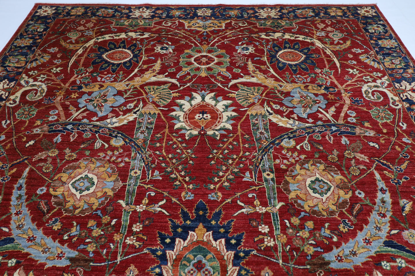 274 x 362 cm | Sickle Leaf Afghan Tribal Hand Knotted Wool Carpet