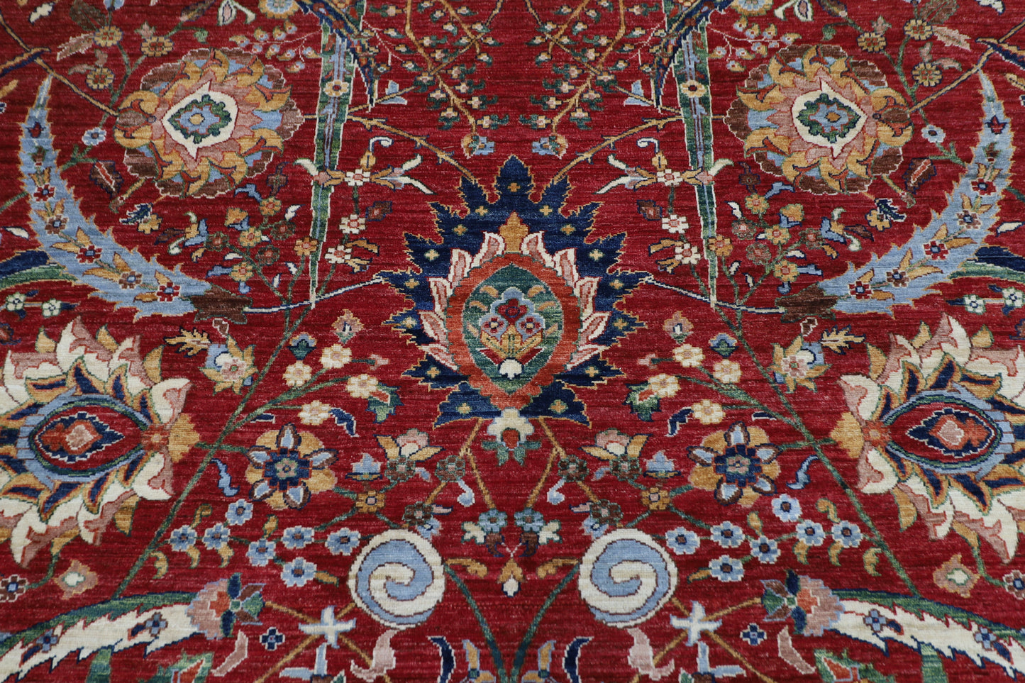 274 x 362 cm | Sickle Leaf Afghan Tribal Hand Knotted Wool Carpet
