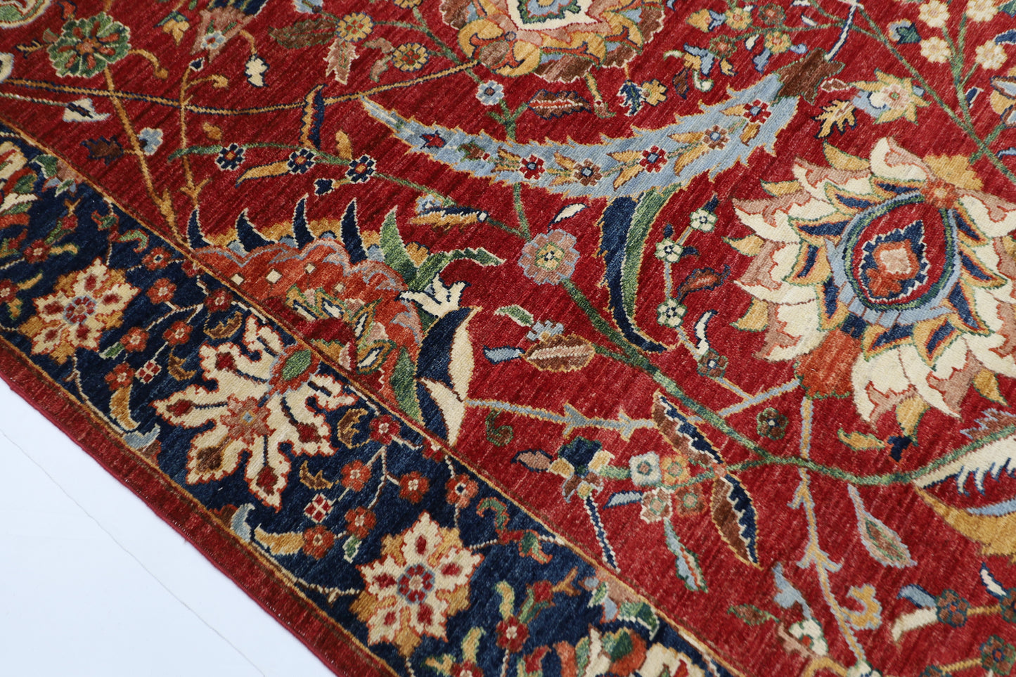 274 x 362 cm | Sickle Leaf Afghan Tribal Hand Knotted Wool Carpet
