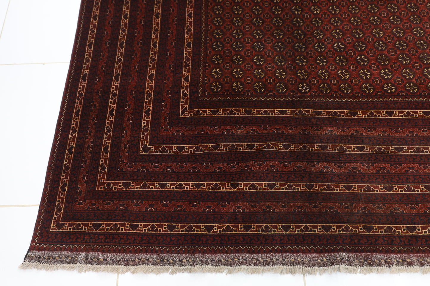 292 x 398 cm | Bokhara Afghan Tribal Hand Knotted Carpet