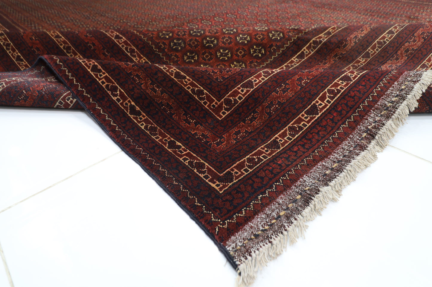 292 x 398 cm | Bokhara Afghan Tribal Hand Knotted Carpet