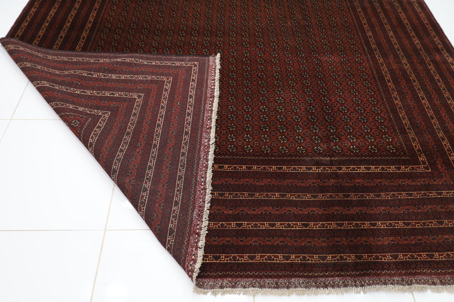 292 x 398 cm | Bokhara Afghan Tribal Hand Knotted Carpet