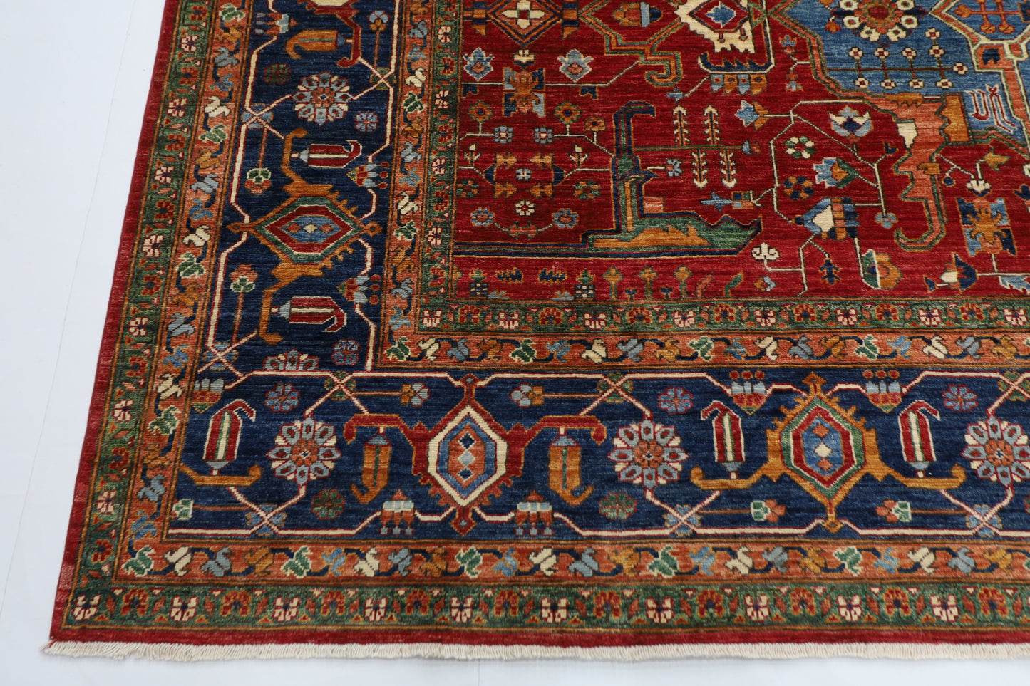 308 x 425 cm | Red Afghan Tribal Hand Knotted Natural Veg Dye Wool Carpet