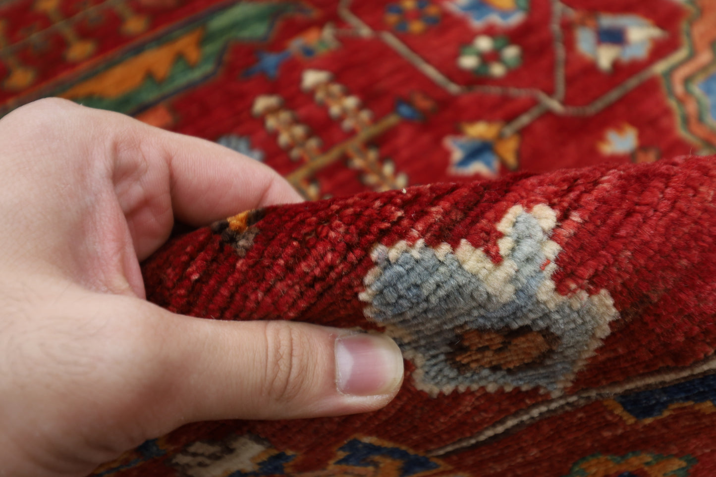 308 x 425 cm | Red Afghan Tribal Hand Knotted Natural Veg Dye Wool Carpet