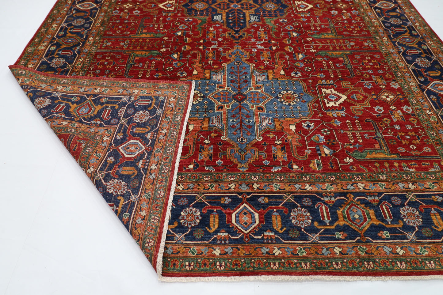 308 x 425 cm | Red Afghan Tribal Hand Knotted Natural Veg Dye Wool Carpet