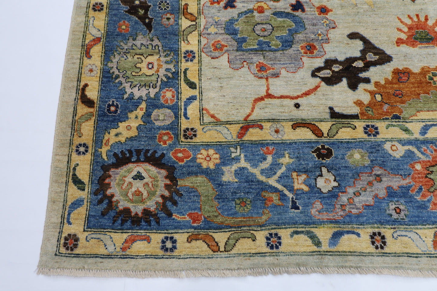 253 x 296 cm | Oushak Afghan Tribal Hand Knotted Natural Veg Dye Wool Carpet