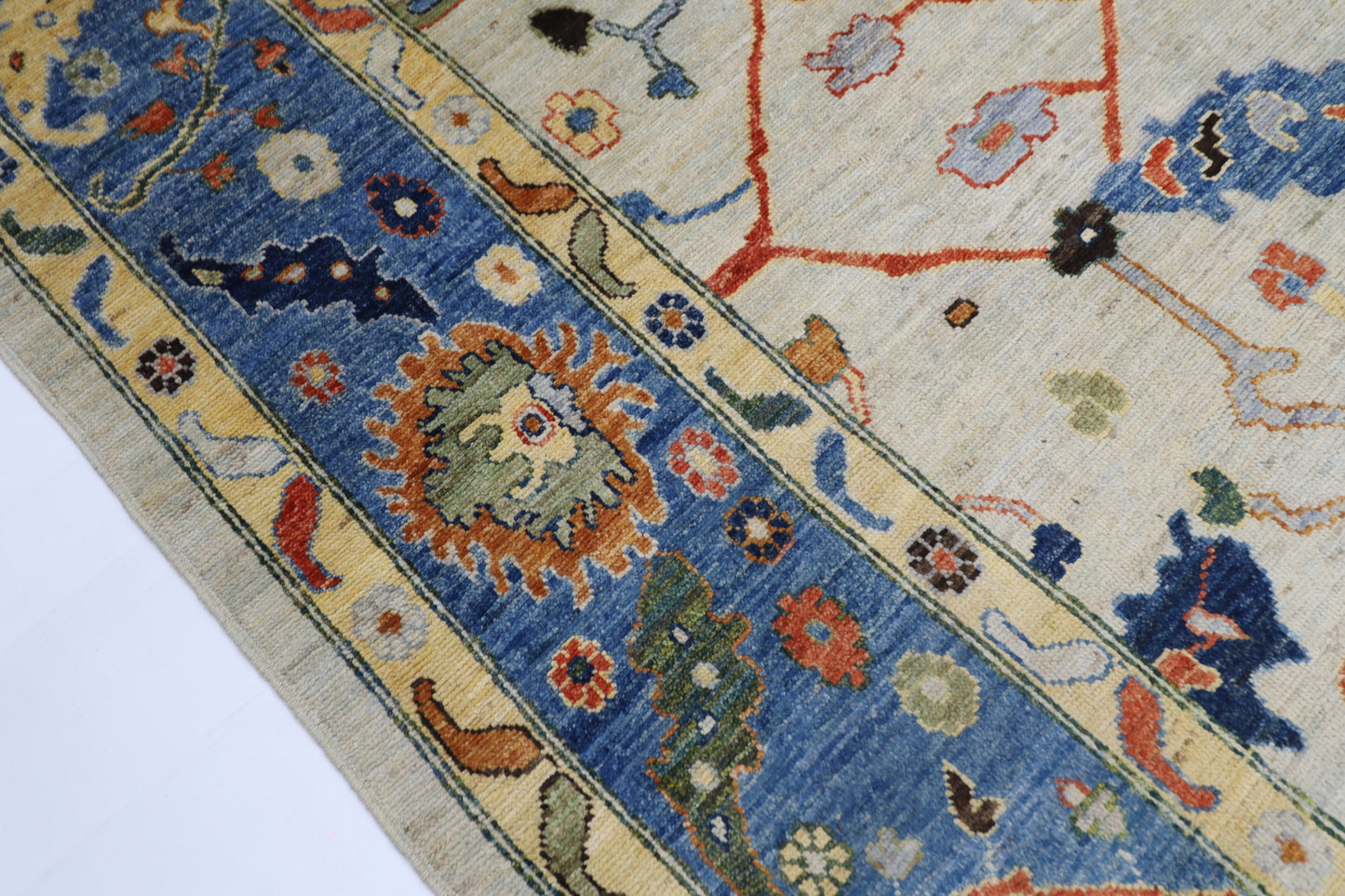 253 x 296 cm | Oushak Afghan Tribal Hand Knotted Natural Veg Dye Wool Carpet