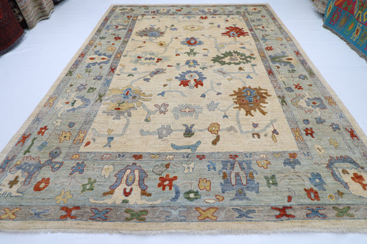 277 x 383 cm | Oushak Afghan Tribal Hand Knotted Natural Veg Dye Wool Carpet