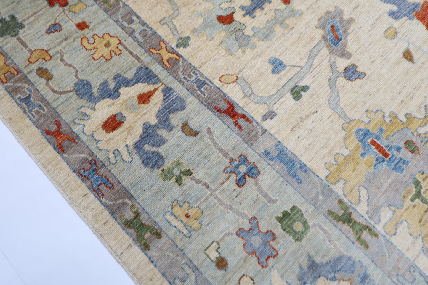 277 x 383 cm | Oushak Afghan Tribal Hand Knotted Natural Veg Dye Wool Carpet