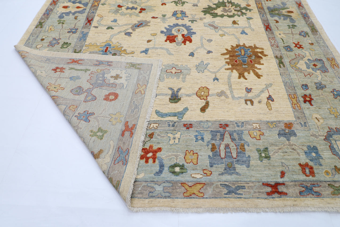 277 x 383 cm | Oushak Afghan Tribal Hand Knotted Natural Veg Dye Wool Carpet