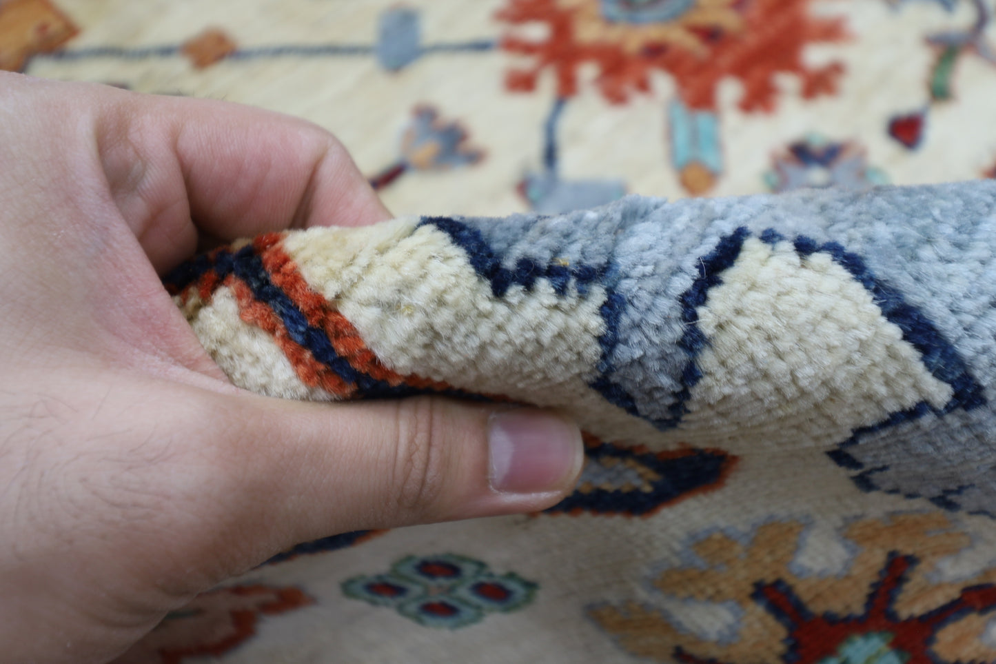 306 x 417 cm | Beige Afghan Tribal Hand Knotted Natural Veg Dye Wool Carpet