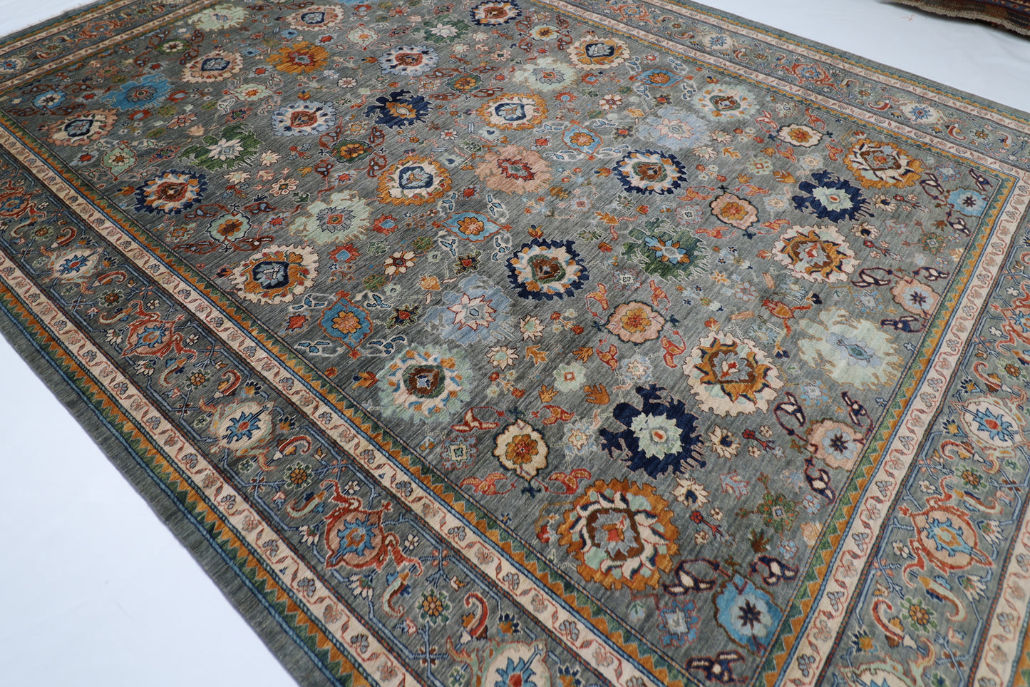 301 x 423 cm | Grey Bidjar Afghan Tribal Hand Knotted Natural Veg Dye Wool Carpet