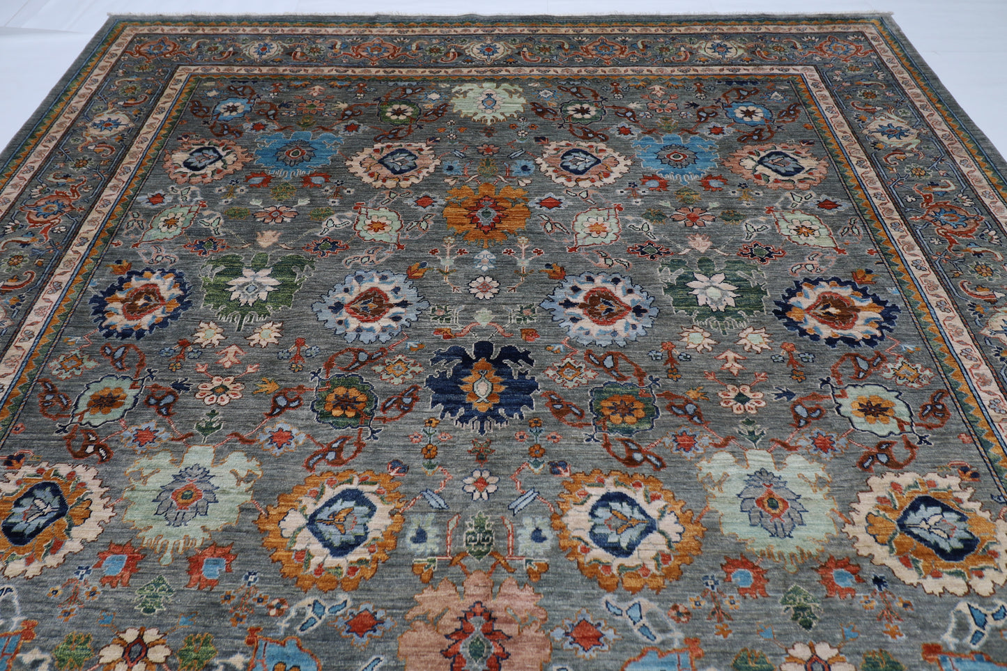 301 x 423 cm | Grey Bidjar Afghan Tribal Hand Knotted Natural Veg Dye Wool Carpet