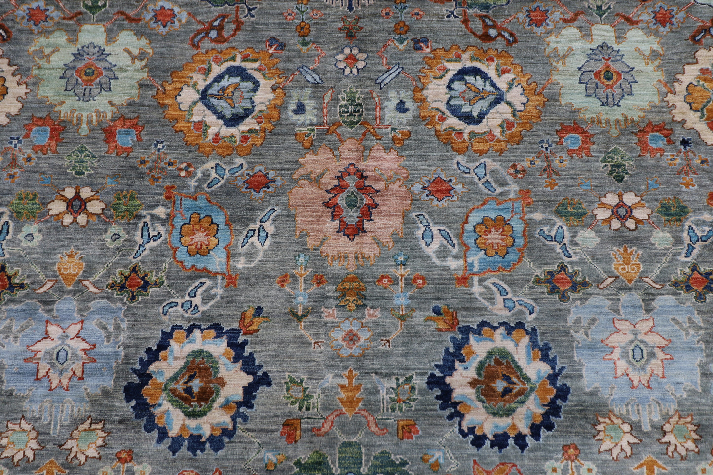 301 x 423 cm | Grey Bidjar Afghan Tribal Hand Knotted Natural Veg Dye Wool Carpet