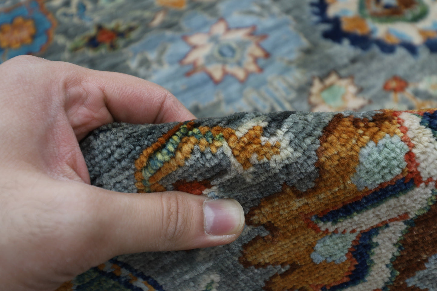 301 x 423 cm | Grey Bidjar Afghan Tribal Hand Knotted Natural Veg Dye Wool Carpet