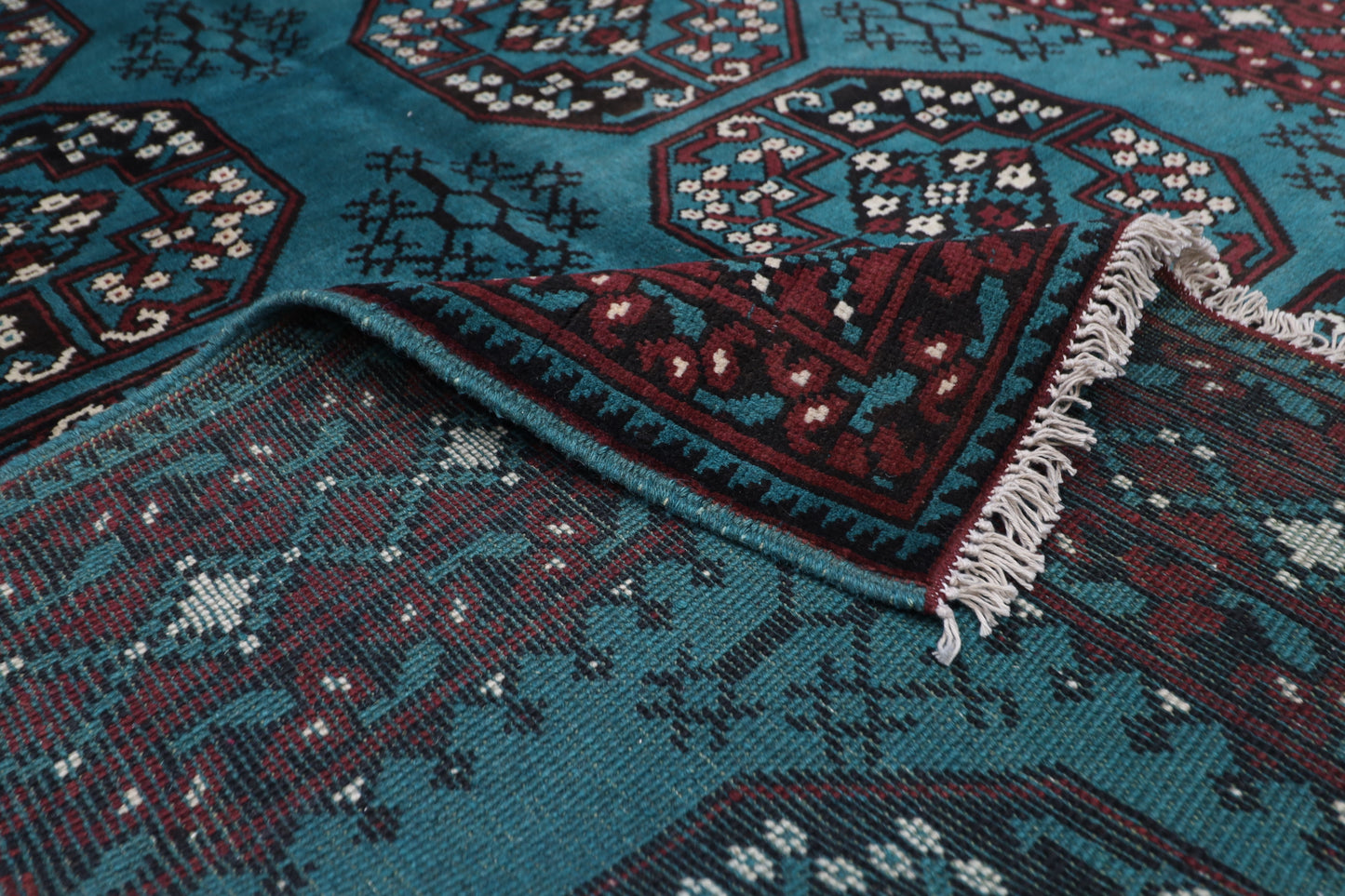 158 x 249 cm | Akja Bokhara Afghan Tribal Hand Knotted Veg Dye Wool Carpet