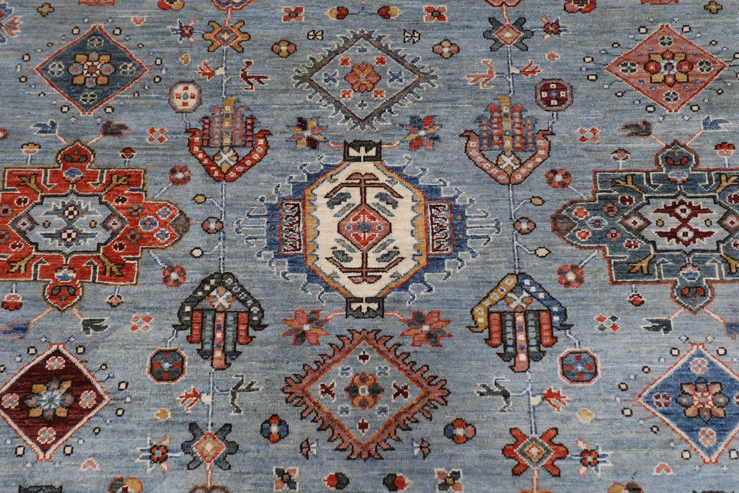 245 x 302 cm | Suzani Afghan Tribal Hand Knotted Natural Veg Dye Wool Carpet