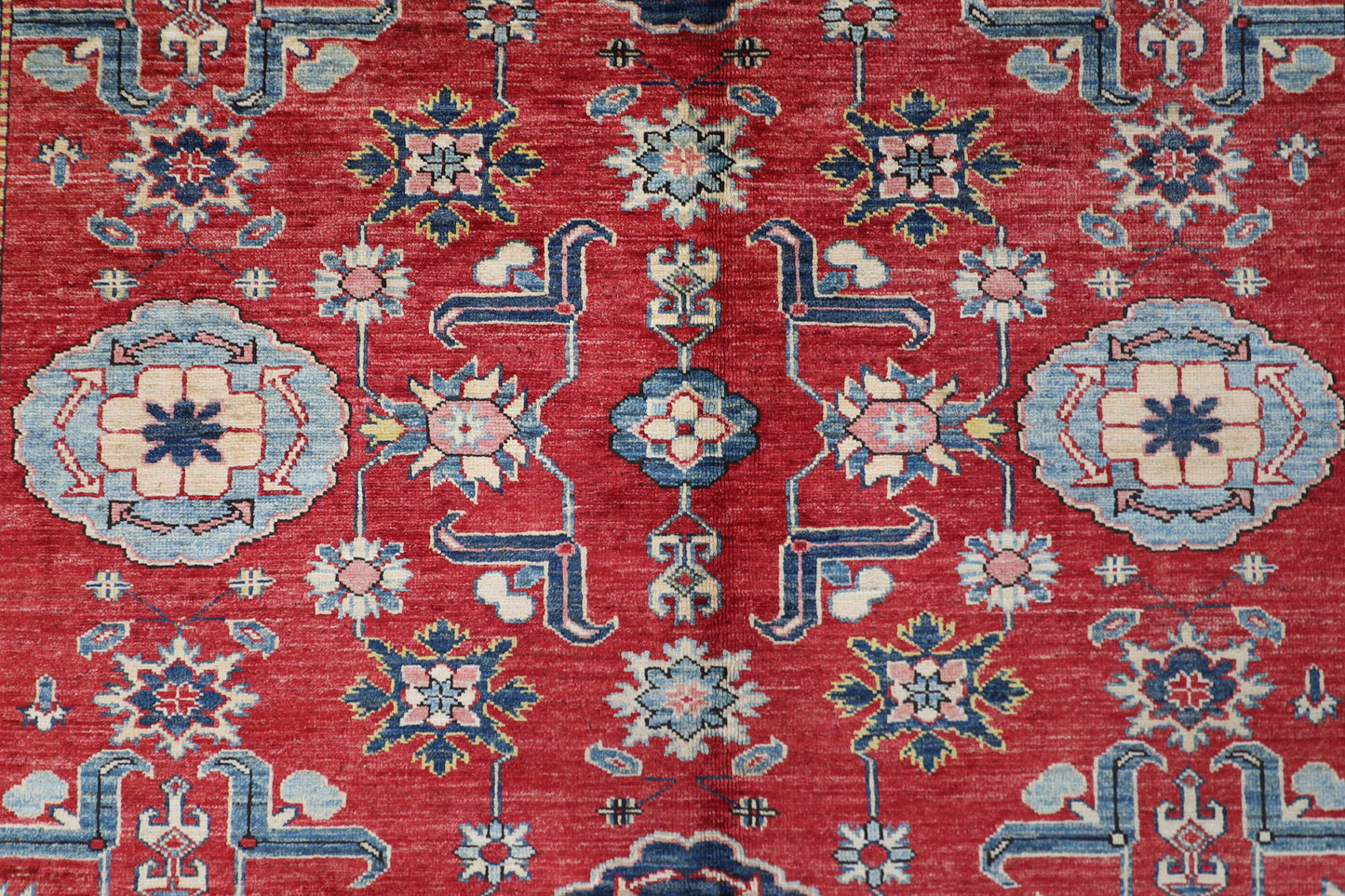 176 x 228 cm | Kazak Afghan Tribal Hand Knotted Veg Dye Wool Carpet